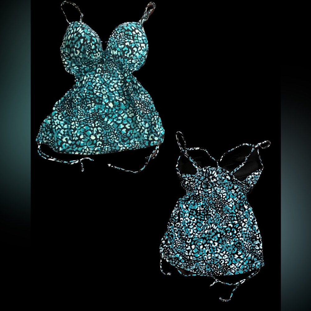 Push Up Tankini Swim Top (Tropical Leopard Mix)